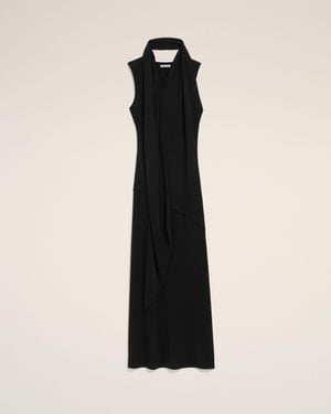 Ami Paris Jersey Maxi Lavalliere Dress - Black