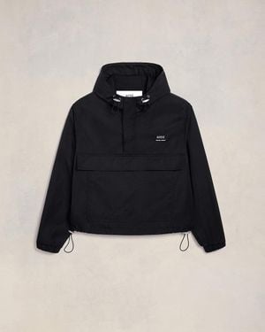 Ami Paris Hooded Ami Alexandre Mattiussi Windbreaker - Black