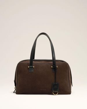 Ami Paris Cow Leather Georges Bowling Bag - Brown