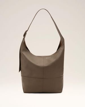 Ami Paris Taurillon Leather Etienne Crossbody Bag - Brown