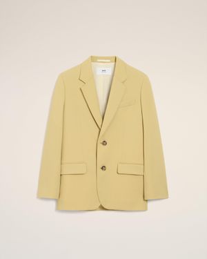 Ami Paris Butter-Coloured Wool Jacket in White | Lyst