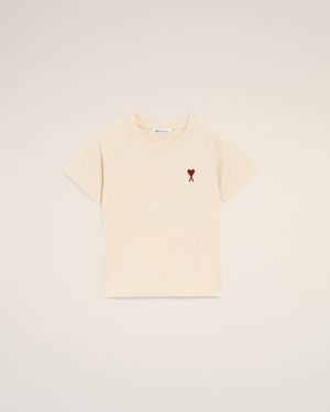 Ami Paris Cotton Ami De Coeur T-Shirt - Natural