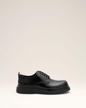 Ami Paris Cow Leather Derbies Shoes - Black