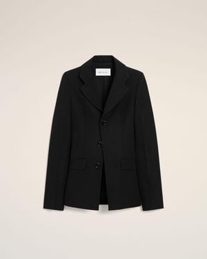 Ami Paris New Wool Single Breasted Fitted Jacket - Black