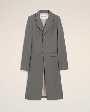 Ami Paris New Wool Simple Breasted Fitted Coat - Gray