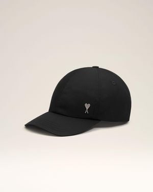 Ami Paris Nylon Ami De Coeur Stud Cap - Black