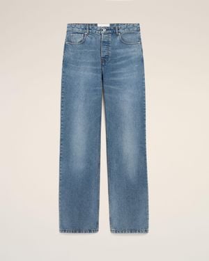Ami Paris Large-Fit Cotton Jeans - Blue