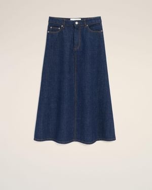 Ami Paris Cotton Long Skirt - Blue