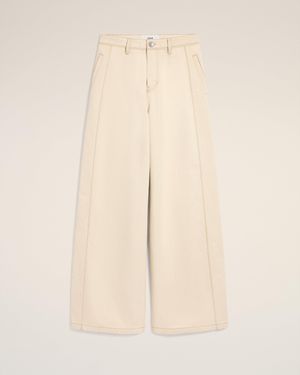 Ami Paris Cotton Super Wide Fit Jeans - Natural