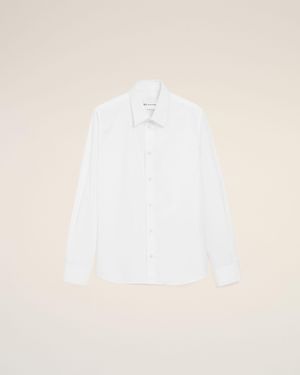 Ami Paris Cotton Shirt With Ami De Coeur - Natural
