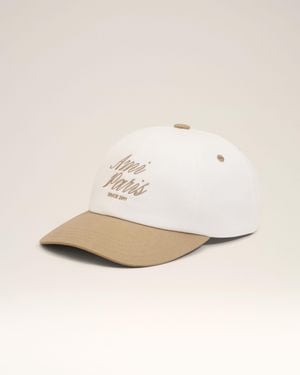 Ami Paris And Bicolour Cotton Cap - Natural