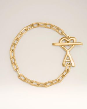 Ami Paris Brass Hammered Ami De Coeur Bracelet - Natural