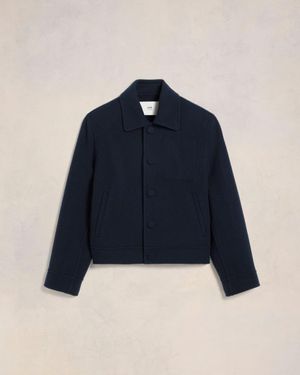 Ami Paris Boxy Buttoned Jacket - Blue