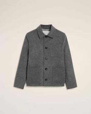 Ami Paris Button-Down Wool And Cashmere Jacket - Gray