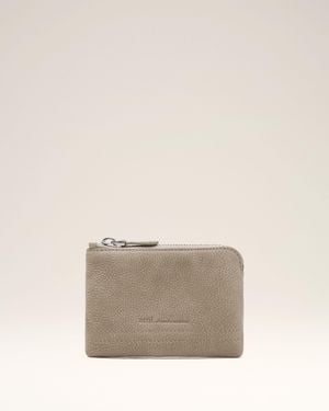 Ami Paris Cow Leather Carrousel Zipped Wallet - Natural