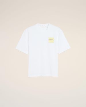 Ami Paris Cotton Post It "Je T'Aime" T-Shirt - White