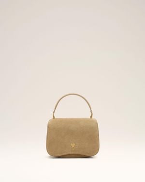 Ami Paris Cow Leather Top Handle Paris Paris Bag - Natural