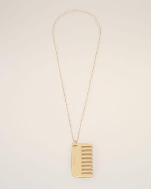 Ami Paris Collier À Pendentif Peigne En Laiton Doré - Neutre