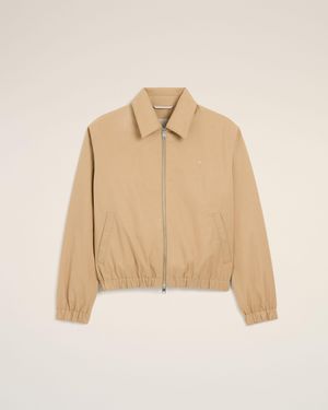 Ami Paris Cotton Padded Jacket With Ami De Coeur - Natural