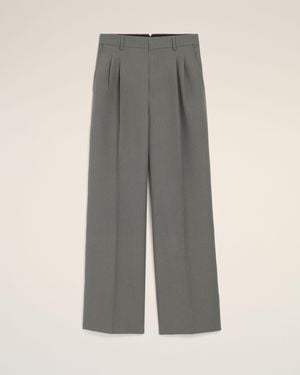Ami Paris New Wool Low Waist Wide Trousers - Grey