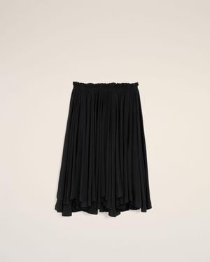 Ami Paris Blended Silk Midi Corolla Skirt - Black