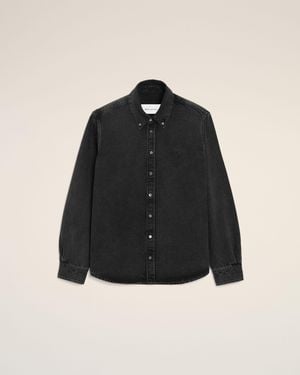 Ami Paris Denim Cotton Ami De Coeur Shirt - Black