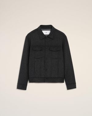 Ami Paris Wool Trucker Jacket - Black