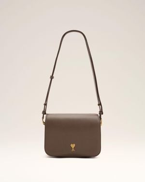 Ami Paris Cowhide Leather Paris Paris Bag - Natural