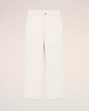 Ami Paris Cotton Worker Pants - Natural