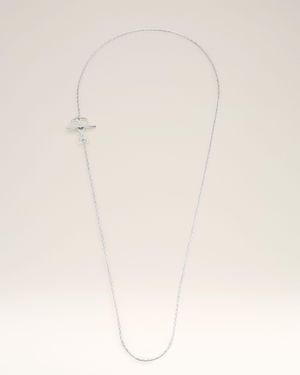 Ami Paris Brass Chain Necklace With Ami De Coeur - Natural