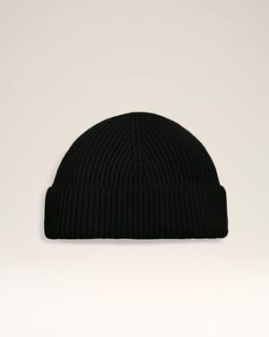 Ami Paris Wool Ami Leather Label Beanie - Black