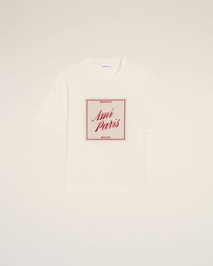Ami Paris Cotton Heritage Print T-Shirt - Natural