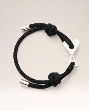 Ami Paris Cord Brass Ami De Coeur Bracelet - Black
