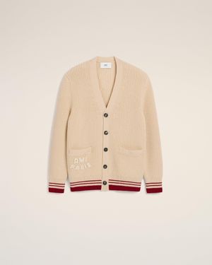 Ami Paris Wool Cardigan - Natural