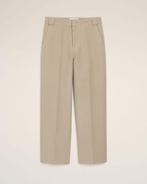 Ami Paris Cotton Baggy Trousers - Natural