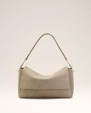 Ami Paris Cow Leather Large Flap Carrousel Bag - Natural
