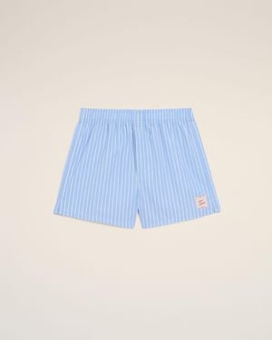 Ami Paris Cotton Stripes Short - Blue