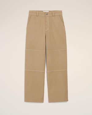 Ami Paris Cotton Worker Pants - Natural