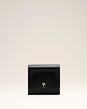 Ami Paris Cow Leather Paris Paris Compact Wallet - Natural