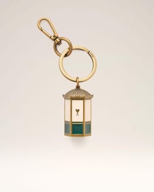 Ami Paris Metal Ami De Coeur Kiosk Keyring - Natural