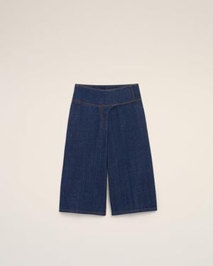 Ami Paris Cotton Wrapped Belted Bermuda Shorts - Blue