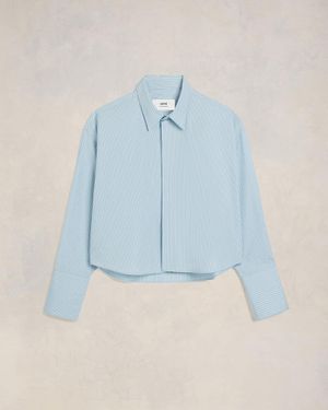 Ami Paris Cropped Shirt - Blue