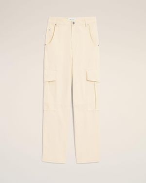 Ami Paris Baggy-Fit Cargo Cotton Pants - Natural