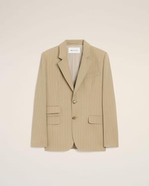 Ami Paris New Wool Single Breasted Boxy Jacket - Natural