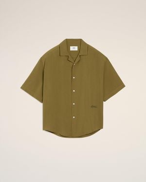 Ami Paris Ami Camp Short Sleeved Shirt - Green