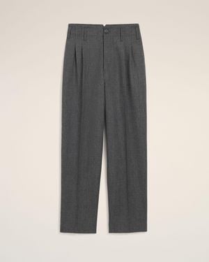 Ami Paris Two-Pleats Wool Pants - Gray