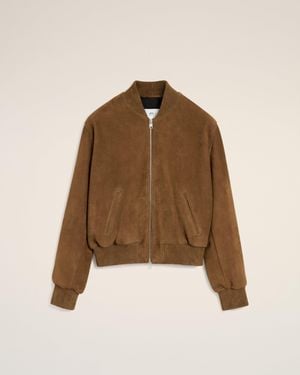 Ami Paris Ami Goat Suede Jacket - Brown