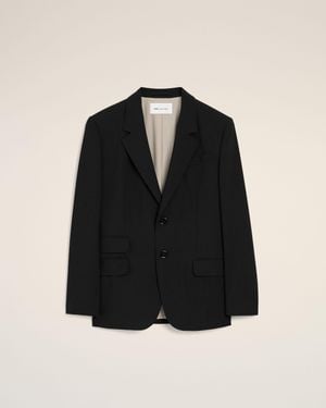 Ami Paris New Wool Straight Single Breasted Jacket - Black