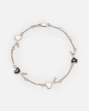 Ami Paris Brass Bracelet With Hammered Ami De Coeur - Natural