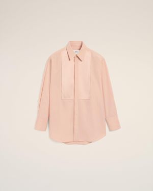 Ami Paris Chemise Rose Oversize En Coton